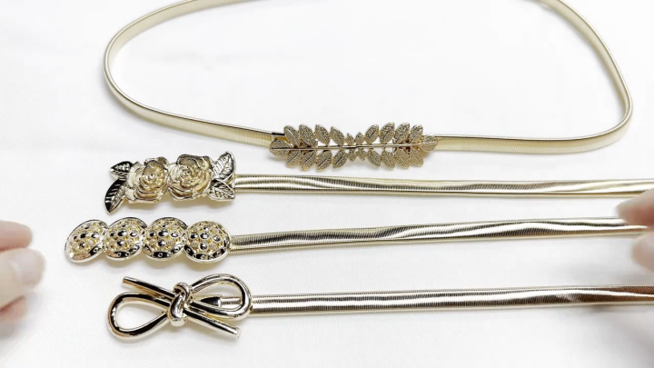 ladies thin dress belts Skinny for Women Gold Sliver Metal Fashion Belts Stretch Women Waist Belt Plus Size VIPcollection