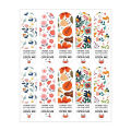 50 pieces Cute Floral Print Expression Rectangular "Thank You for Your Order" Seal Stickers, Paper Gift Item Sealing Labels, Fast Food Takeout Packaging Thank You Stickers, Matte Finish, Single Use.
