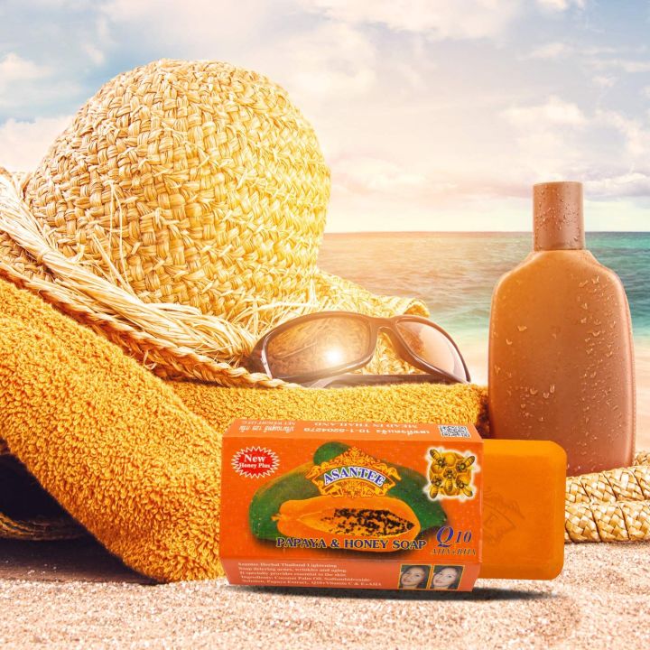 Asantee Thai Papaya Herbal Skin Whitening Soap 