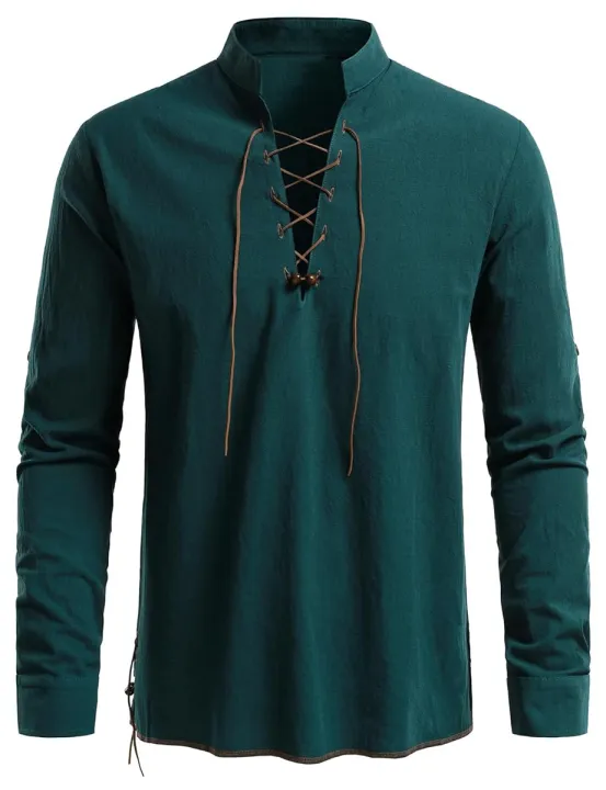 Men's%20retro%20tie%20copper%20hole%20beaded%20shirt,%20medieval%20Viking%20hippie%20style%20long-sleeved%20top,%20Halloween%20costume,%20role-playing%20costume%20-%20Image%205