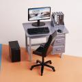 1/12 Scale Dollhouse Miniature Computer Keyboard Desk Chair Set - Home Study Room Furniture Decor Micro Scene Props Kit. 