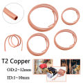 1Meter T2 Copper Soft Copper Tube Coil OD 2~12mm ID 1~10mm 99.9%Pure Coppers Wire Pipe Airs Conditioner Cooling DIY Crafts. 