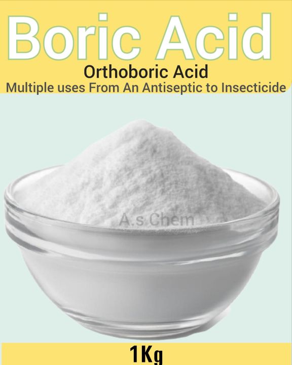 Boric Acid Powder 1Kg |100% Pure | For Multiples Purposes, Insects Carrom Board Powder