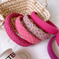 Rose Pink Sponge Headband for Women Temperament Knitted Headband Cute Girl Washing Face Hair Band.