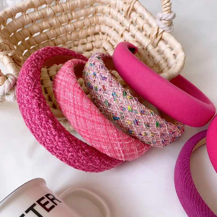 Rose%20Pink%20Sponge%20Headband%20for%20Women%20Temperament%20Knitted%20Headband%20Cute%20Girl%20Washing%20Face%20Hair%20Band%20-%20Image%204
