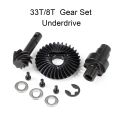 Helical Bevel Gear Set Overdrive Underdrive 24/8T 27/8T 30/8T 33/8T for Axial SCX10 Pro SCX10 II AR44 SCX10 III AR45 Capra F9. 