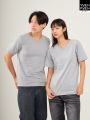 Yuenpuen T-shirt deep gray non-stretch no iron T-shirt floor standing collar plain T-shirts women T-shirt men. 