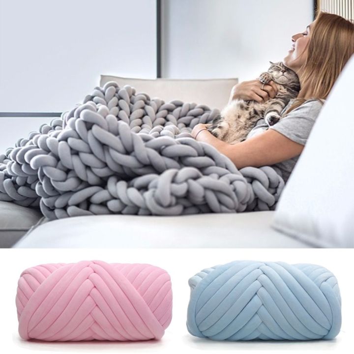 250/500g%20Velvet%20Thick%20Super%20Bulky%20Chunky%20Yarn%20Hand%20Knitting%20Woven%20Thread%20Basket%20Blanket%20Carpets%20Giant%20Yarn%20DIY%20Hand-knit%20Blanket%20-%20Image%203