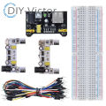 3.3V/5V MB102 Breadboard Power Module+MB-102 830 Points Prototype Bread board For Arduino DIY Kit +65 Flexible Jumper Wires. 