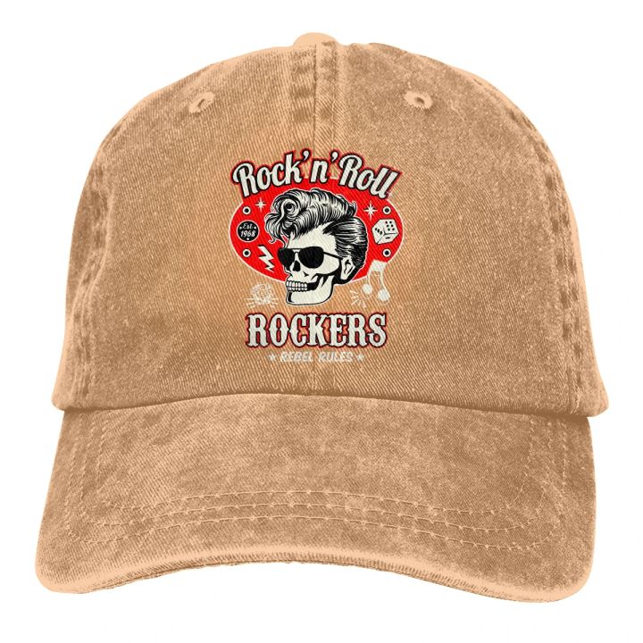 Washed%20Men's%20Baseball%20Cap%20Skull%20Dice%20Rockers%20Trucker%20Snapback%20Caps%20Dad%20Hat%20Rockabilly%20Rock%20and%20Roll%20Golf%20Hats%20-%20Image%206