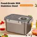 MTM 2200ml 304 Stainless Steel Food Storage Container Leak-Proof Airtight Bento Box with Lockable Clip Office Work Use. 