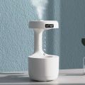 Anti-Gravity Humidifier - Aromatherapy Scent Mini Humidifier - 600ml  Clock Time LED display Water Drop Humidifier - diffuser droplet backflow Air humidifier. 