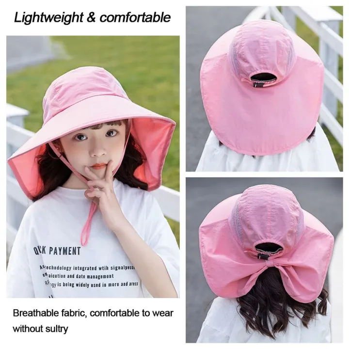 Boy%20Girl%20Children%20Summer%20Bucket%20Hats%20UV%20Protection%20Outdoor%20Beach%20Sun%20Hat%20Boy%20Girl%20Flap%20Cap%20Adjustable%20Wide%20Brim%20Cap%20-%20Image%206