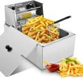 High Quality Temperature Control 6 Electric Deep Fryer Stainless Food Deep Fryers. 