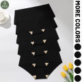 5pcs/Pack Solid Color Simple Seamless Triangle Panties. 