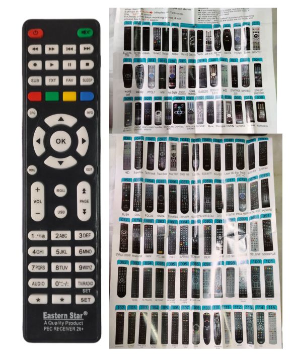 Universal Remote Control For Receiver PEC Receiver 26 Works With All ...