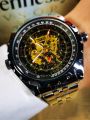 JARAGAR Military Mens Watch Steampunk Skeleton Automatic Mechanical Watches Luxury Steel Strap Luminous Pointer Sport Wristwatch. 