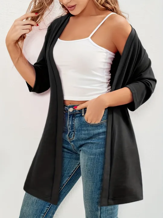 Europe,%20America,%20Autumn%20and%20Winter%20Explosions%20Elegant%20Women's%20Plus%20Size%20Half%20Sleeve%20Medium%20and%20Long%20Light%20Elastic%20Cardigan%20Women%20-%20Image%203