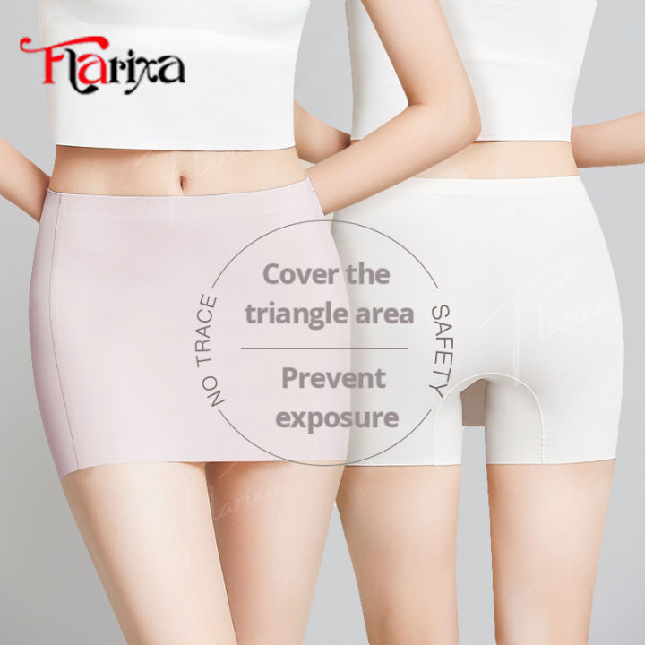Flarixa%20Ice%20Silk%20Safety%20Shorts%20Double%20Layer%20Invisible%20Under%20Skirt%20Panties%20Seamless%20Boyshorts%20Women%20Underwear%20Anti%20Friction%20Pants%20-%20Image%203