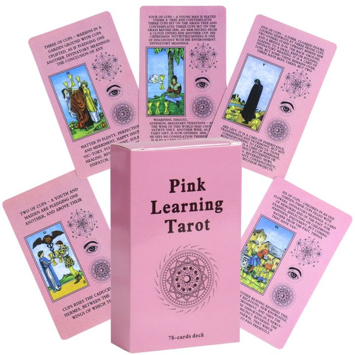 Pink Learning Tarot 78 Pcs Tarot Cards with Keywords Based on Rider ...
