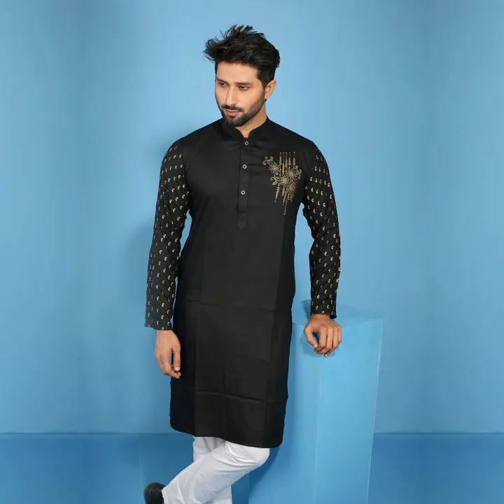 Stylish%20and%20Fashionable%20Export%20Quality%20Lilan%20Cotton%20Panjabi%20For%20Men.%20-%20Image%202