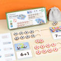 Children Wooden Puzzle Football Mathematics Addition Subtraction Teaching Aids Kids Early Education Puzzle Board Games Toys. 