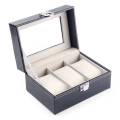 WellZone 2/3 Slots  Promotion Red Wooden/PU Watch Box  With Pillow Leather Wristwatch Display Case Organizer For Holiday . 