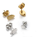 10pcs Stainless Steel Round Ear Studs for Earrings Base Jewelry Making DIY Dangle Hole Charm Pendants Components. 