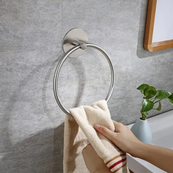 Bathroom%20Stainless%20Steel%20Towel%20Ring%20Stylish%20Design%20Hanging%20Hole-Free%20Adhesive%20Towel%20Storage%20Rack%20Bathroom%20Accessories%20Decoration%20-%20Image%204