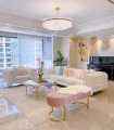 Skyrise- 3 Seater Luxury sofa sitting Stool With Metal Stand- sofa Chair Stool, customization. 