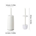 WORTHBUY Splash Proof Handle Toilet Brush With Base Soft Bristle Plastic Toilet Cleaning Brush Bathroom Toilet Cleaning Tools. 