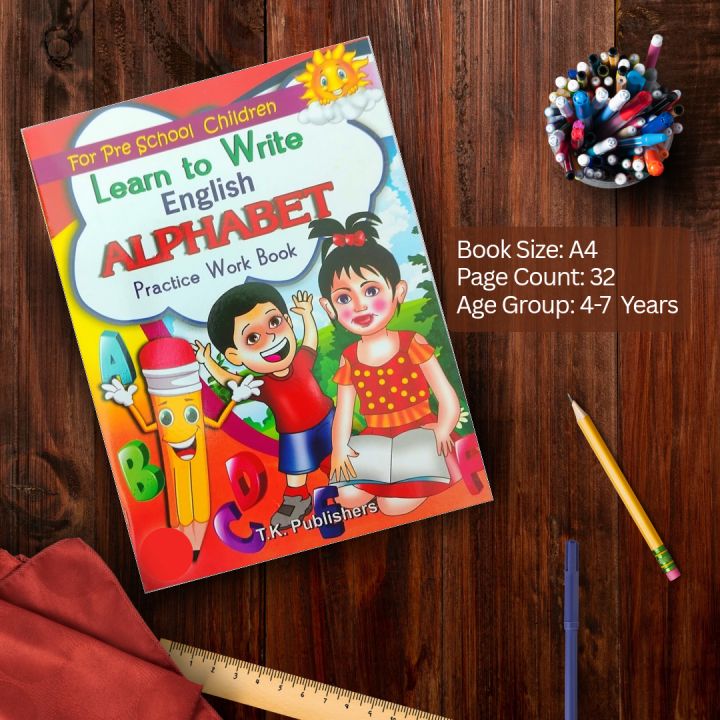 English Alphabet Workbook For Kids | A4 English Writing Practice Book | Learn To Write English Letters Workbook | Alphabet Tracing Workbook For Toddlers | Early Learning English Workbook For Kids | 32 Pages English Practice Book