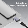 USB 3.0 Micro B to Type C Adapter Connector USB A to Micro B Data Transfer Converter for Laptop Hard Drive Disk Box Samsung S5. 