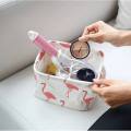 Cute Cotton Small Foldable Organizer Basket for Closet Organizing, Multipurpose Storage Box Hamper for Clothings, Socks, Underpants, Kids Toy. 