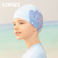 COPOZZ Cartoon Children Swimming Cap Kids PU Waterproof Ear Protection Swim Hat Elastic Bathing Hats Pool Caps For Boys Girl.