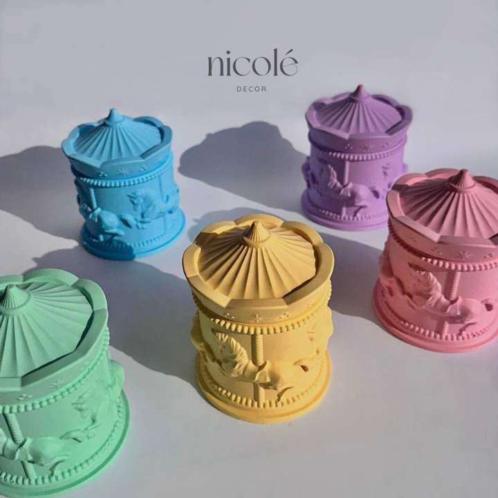 Carousel Jar, home decor, storage jar, candle Jar, Nicole