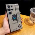 Anime Pocket Monsters Pokémon Gengar Wrist Strap Holder Phone Case For Samsung Galaxy S 25 24 23 22 Ultra Puls Leather Cover.