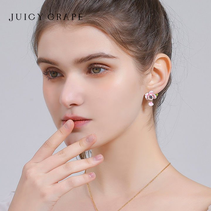 Monet-Inspired%20Rose%20Tassel%20Earrings%20-%2018K%20Gold%20Plated%20Clip-Ons%20with%20Pink%20Enamel%20Detailing%20%7C%202025%20Bridal%20Jewelry%20Collection%20-%20Image%205