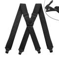 Heavy Duty Suspenders for Men Work Outdoor 3.8cm/1.5inch Y-back 3 Plastic Clips Adjustable Elastic Trouser Braces Strap Belt.