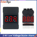 1-8S BBX1-8S 2IN1 Lipo Battery Voltage Tester/Low Voltage Buzzer Alarm/Battery Voltage Checker Dual Speakers for Lipo/Li-ion. 