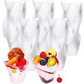 50PCS Disposable Plastic Twist Cup Twist Triangle Transparent Plastic Mousse Dessert Cup Ice Cream Frozen Pudding Container. 