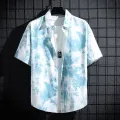 Men and Women's Short-Sleeved Printed Shirt, Casual Beach Clothes, Personality Thin Couple Tops, New. 