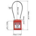 Lockout Tagout Lock Stainless Steel Cable Lock Safety Lockout Padlock with 2 Keys.