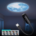 1Pack USB Planet Projection Night Light, 360° Rotating with Multi-Colour Slides for Bedroom and Car, USB Plug 5V.