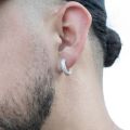 Punk Men Women Circle Hoop Earrings Shiny White Zircon Simple Daily Wear Small Earrings Wedding Party Fashion Jewelry . 
