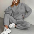 Casual Two Piece Sets Womens Sweatshirt Outifits Tracksuit Autumn Winter New Long Sleeved Round Neck Hoodie And Y2k Pants Suit.