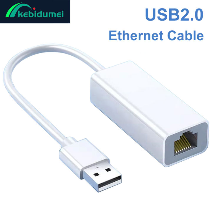 Kebidumei USB 2.0 to RJ45 Ethernet Cable Splitter Extend Adapter Micro USB Wired Network Card for Tablet Laptop PC Window XP 7 8