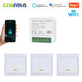 CENFAYA TUYA WiFi Mini Smart Light Switch 110V 220V 230V RF 433Mhz Wall Panel Remote Control Timer For Alexa  Assistant. 