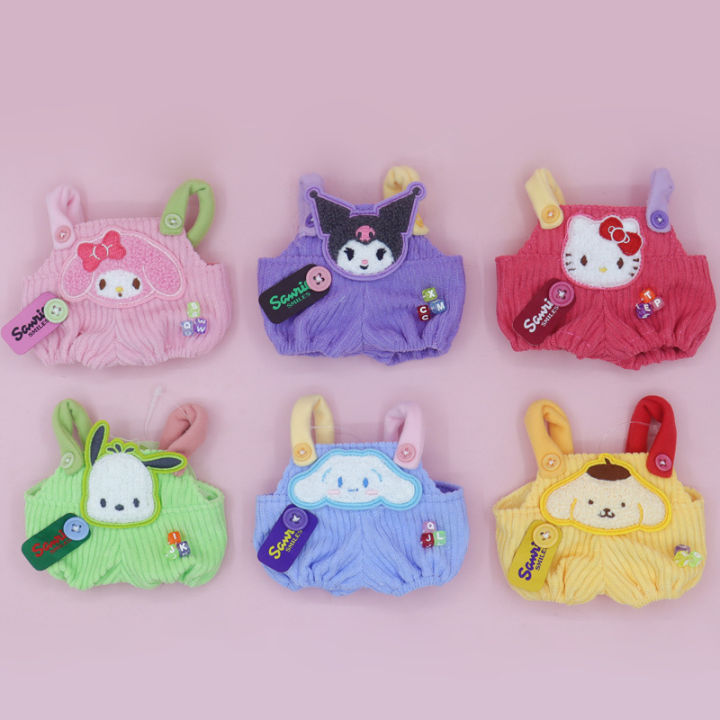 Labubu Outfit Sanrio Cinnamoroll Cute Doll Clothes Hello Kitty Strap Pants Cute Style Cotton Doll Accessories Toys Children Gift