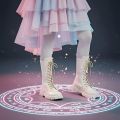 Girls Chic Korean Style White PU Leather Boots Fashion Casual and Versatile Strap Side Zipper Soft Bottom High Boot for Kids ﻿. 